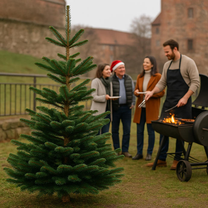 Nordmanntanne | Weihnachtsbaum in Rostock kaufen und Firmenfeier mit BBQ genießen